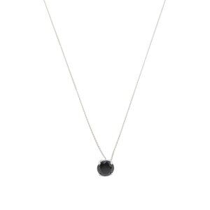 MILOR SILVER Italy Sterling Silver Round Black Spinel Pendant Necklace